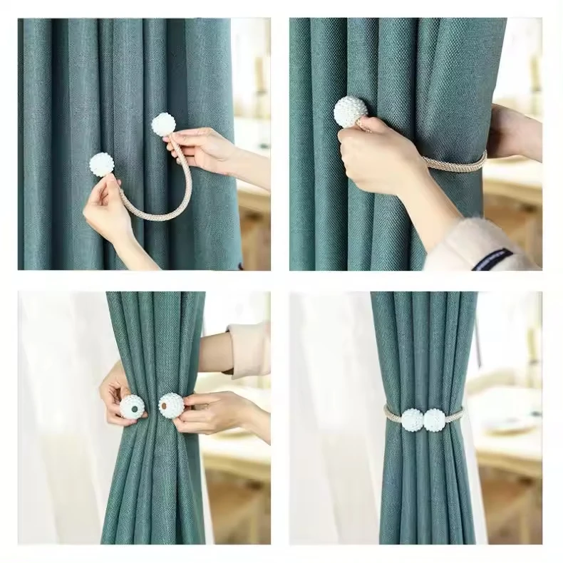 Deluxe Curtain Tiebacks Magnetic Curtain Storage Rope Curtain Tiebacks