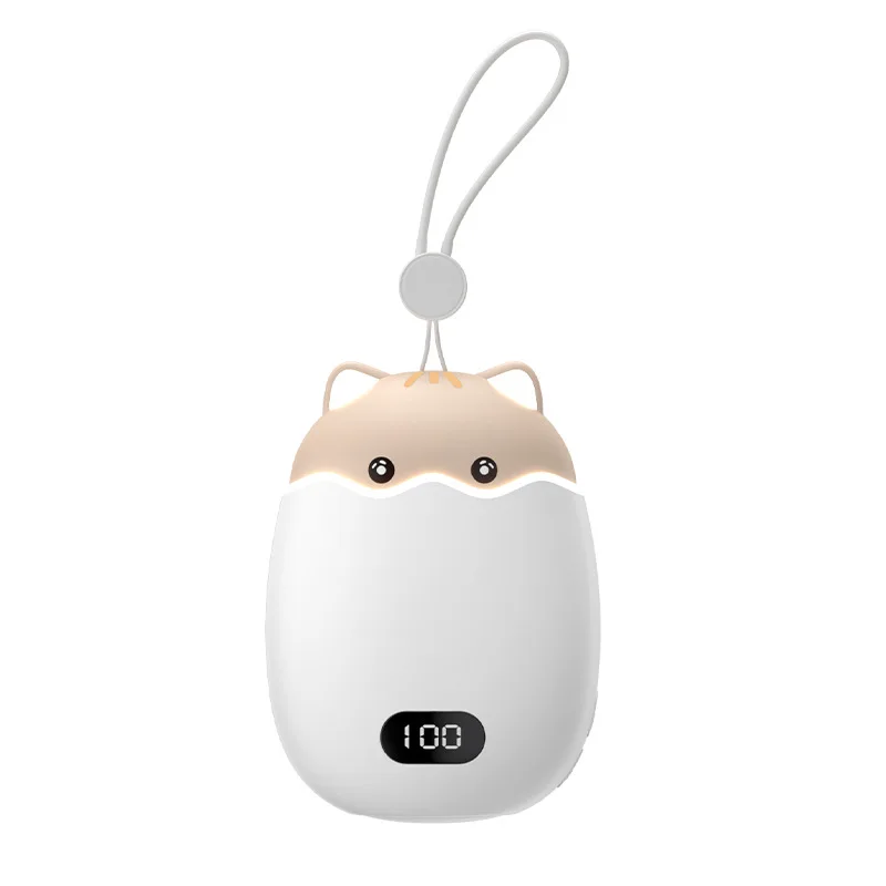 Hand Warmer And Power Bank 2-in-1USB Portable Intelligent Digital Display Rechargeable Mini Cartoon Hand Warmer