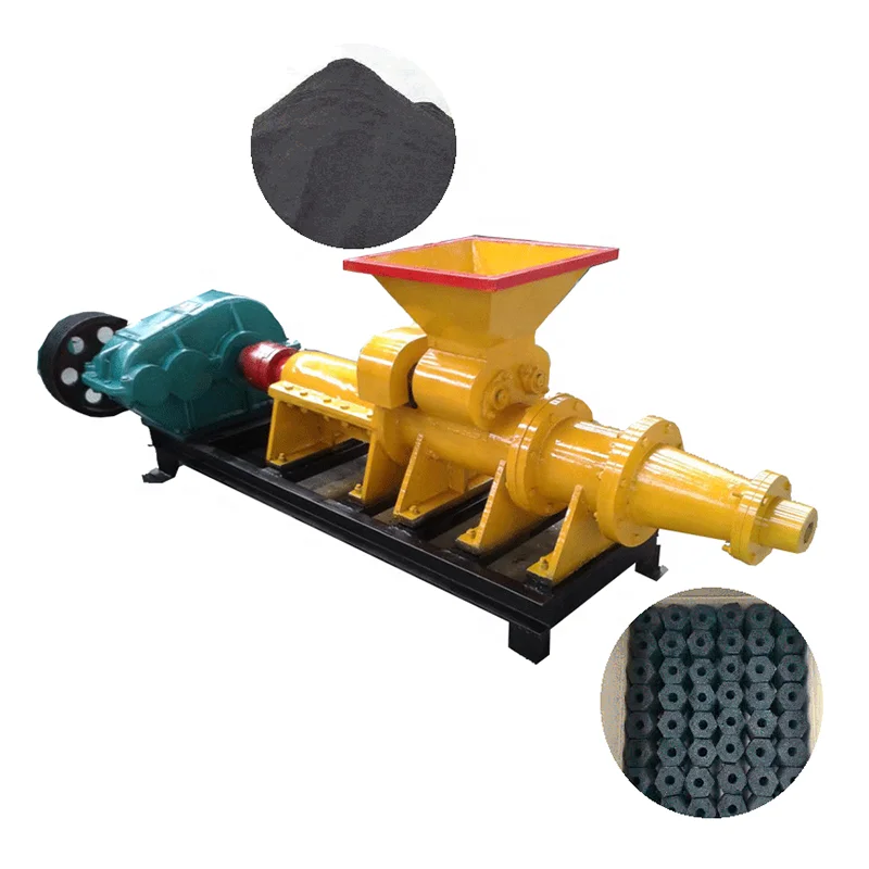 Charcoal Briquette Press Extruder Machine Production Line Cube Hexagon Square Cylinder Coal Powder Rods Stick Making Machine