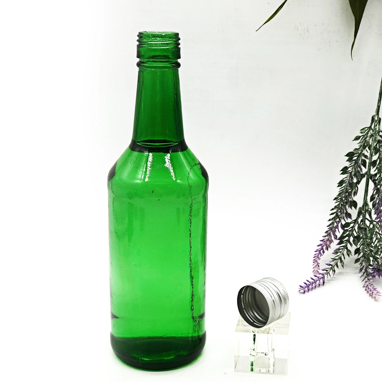 360 мл светло-зеленая бутылка для ликера soju с алюминиевой крышкой