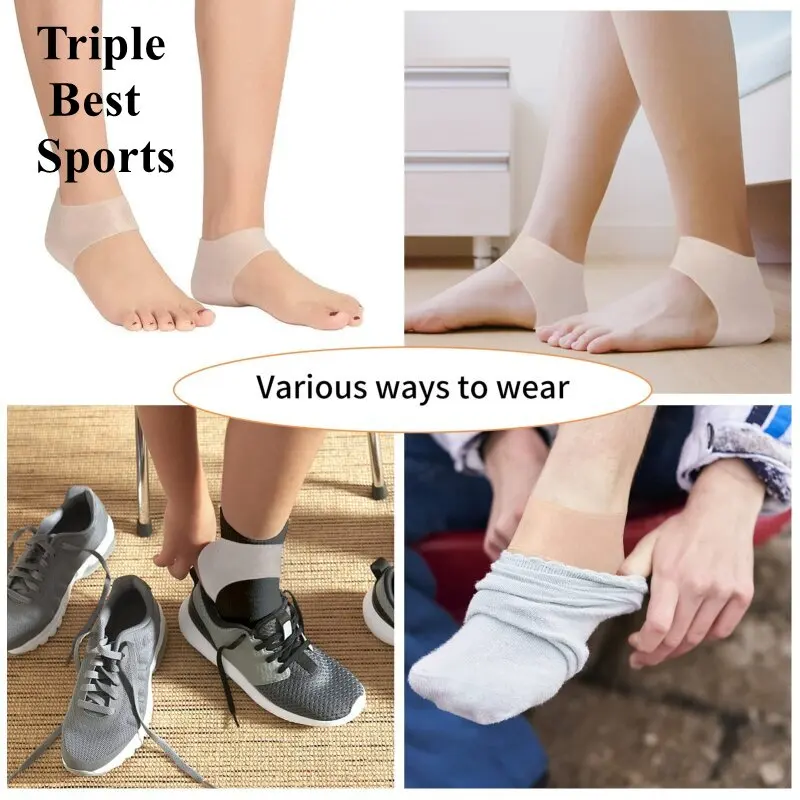 TBSSilicone Gel Shield Moisturizing Blister Foot Cracked Plantar Fasciitis Bone Spur Relief Pad Support Silicone Socks