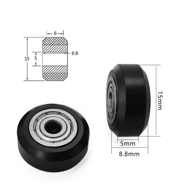3D Printer POM Pulley black Wheels 625zz Plastic Linear Bearing 3D Printer Accessories