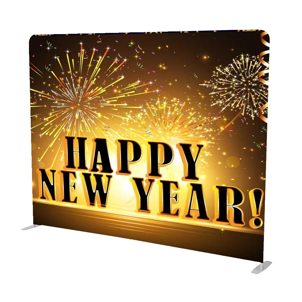 10ft straight custom logo printing  tradeshow photobooth  pillow case backdrop tension fabric display