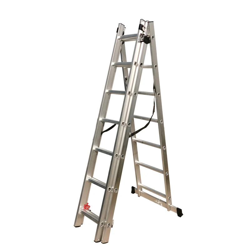 WEIKEN EN131 Escalera Climbing Aluminum three section Folding Extension Ladder  Extendable Retractable Ladder Manufacture China
