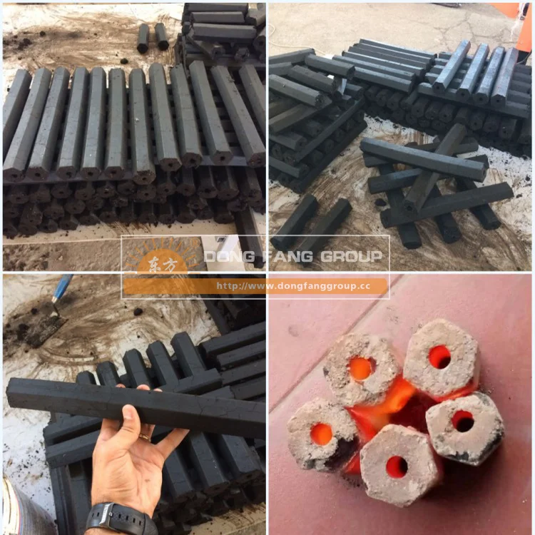 2023High quality cheap ball charcoal extruder hexagon shape long rod briquette machineachine