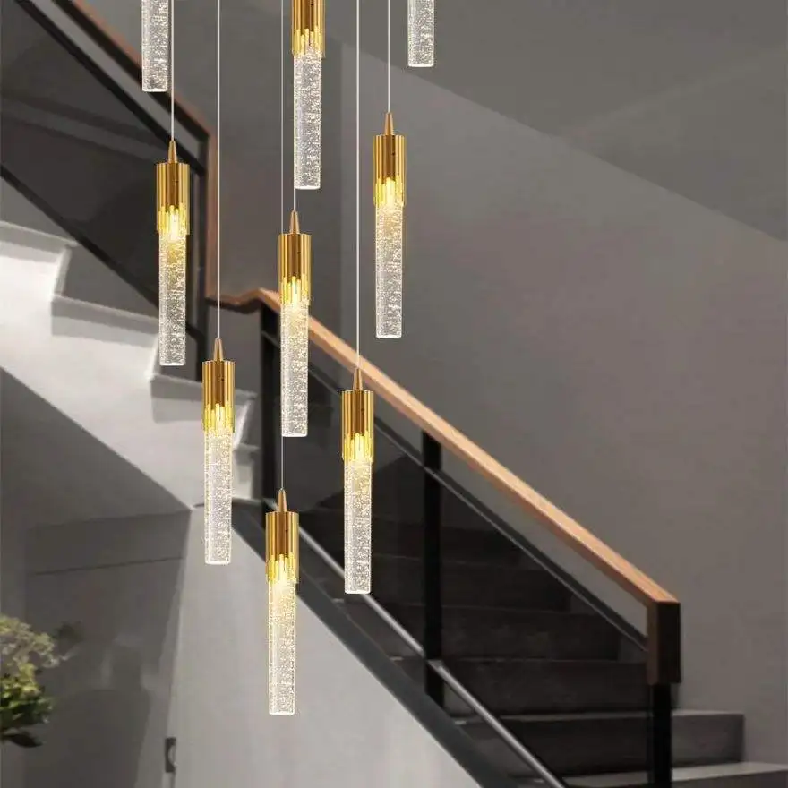 Staircase Pendant Personality  Led Light number of lights 16 chandelier decorative light For Living Room Art Crystal Chandelier