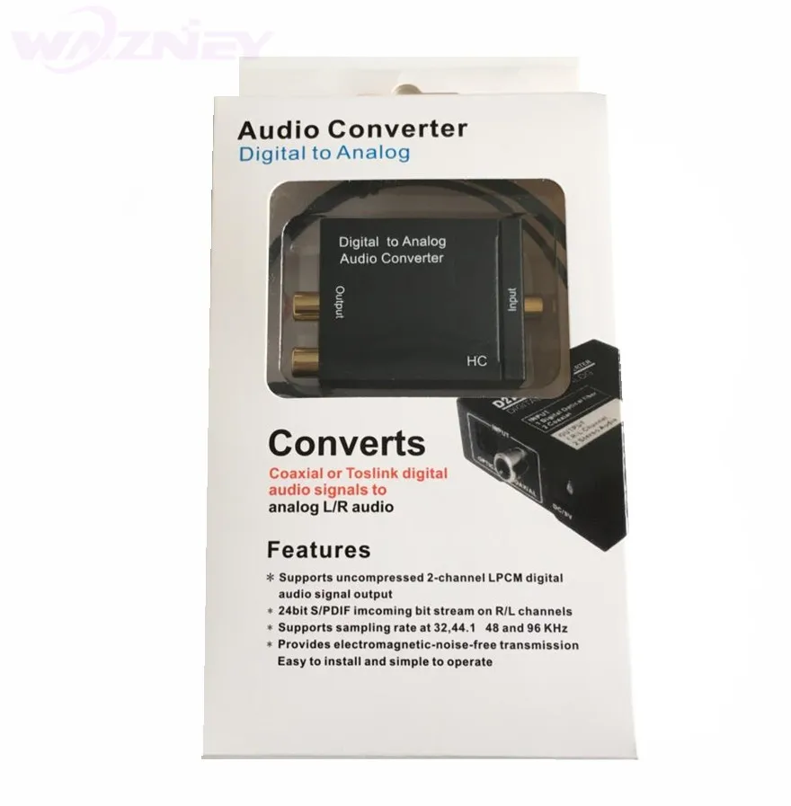 3.5mm Jack Optical Coaxial Digital to Analog Audio Converter DAC SPDIF Toslink Stereo L/R