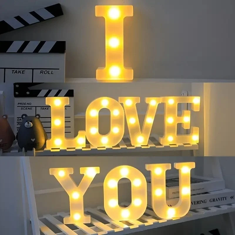 (16cm) cross-border LED white letter lamp indoor and outdoor layout birthday proposal to atmosphere modeling