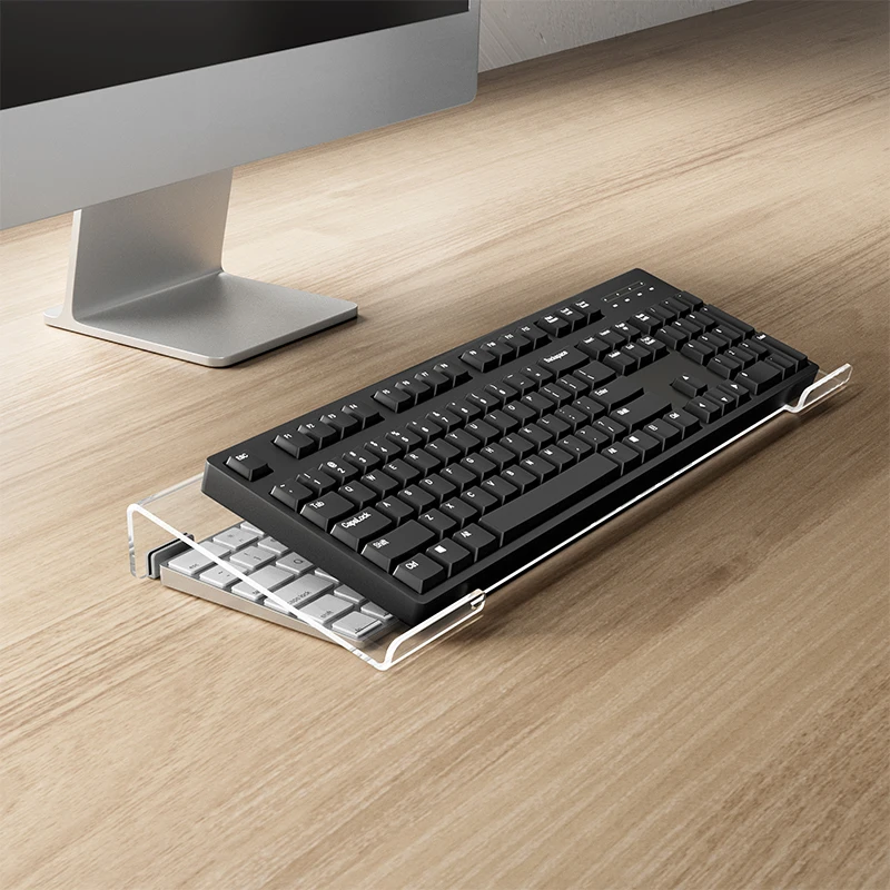 Wholesale PC Computer Keyboard Transparent Tray Holder ergonomic portable Clear acrylic Keyboard stand for Home Office