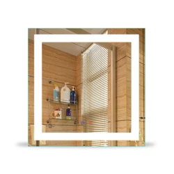 Custom round Bluetooth smart bath mirror illuminated backlit mirror defogger LED bathroom mirror with light