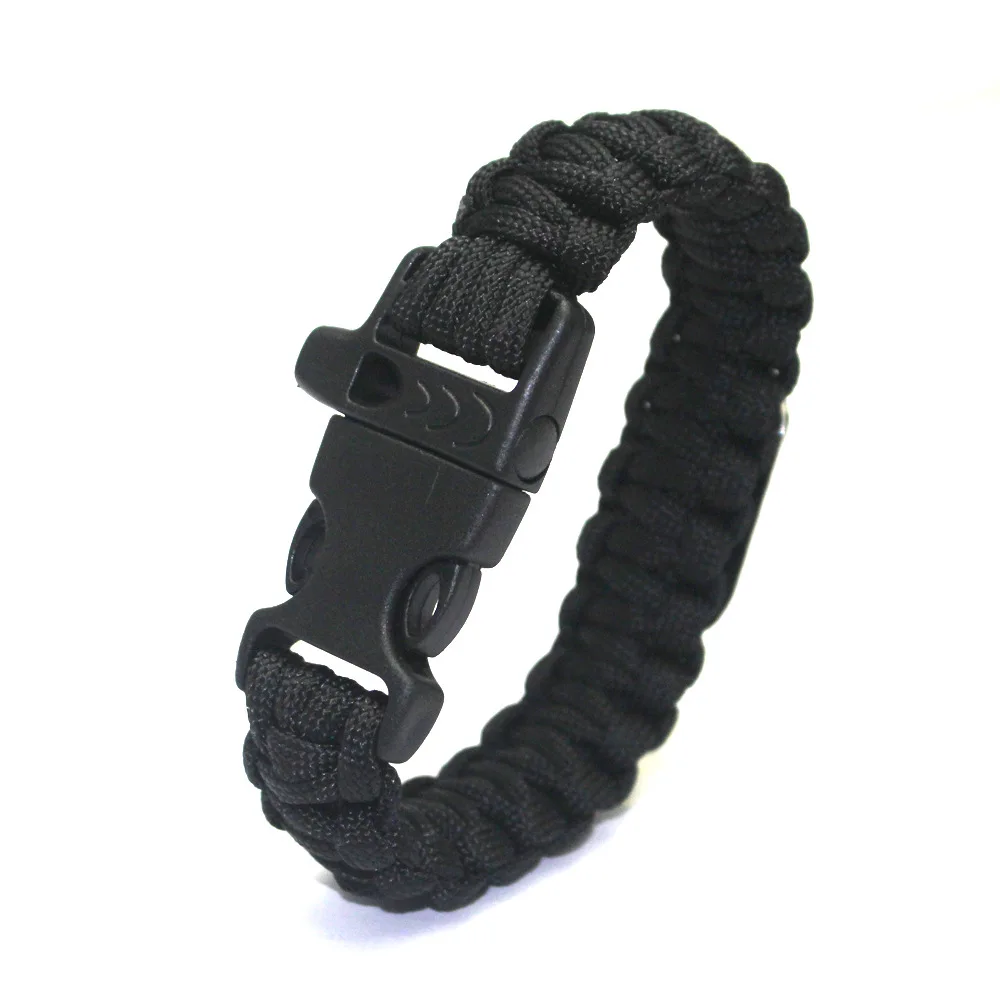 New Fashion OEM Paracord bracelet Customized outdoor emergency detachable whistle paracord 550 bracelet with Flag