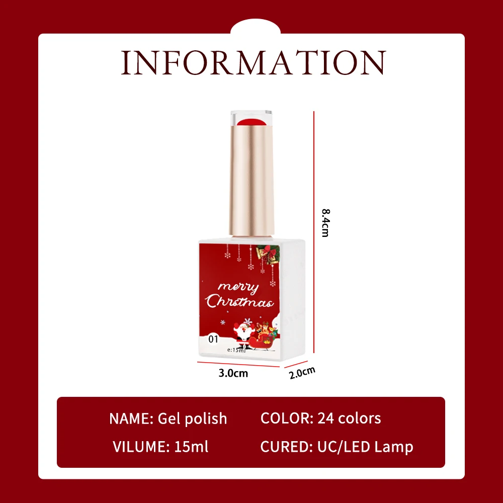 2023 New Style Christmas Gel Polish Set 24 Colors Private Label Beginner List Gel Kits Oem Odm Whole Set Gel Nail Polish Set Box