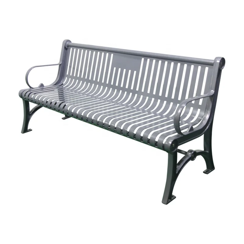 Уличное парковое современное стальное сиденье для сидения на улице окрашенная металлическая спинка скамейка в общественном саду патио стул