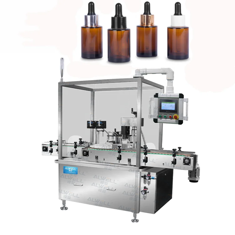 Liquid vial 10ml 30ml glass bottle essential oil cbd oil filling capping labeling machine manufacturer