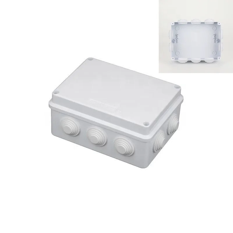 Small ip65 water resistant terminal plastic junction box and cctv waterproof box with connectors cable glands