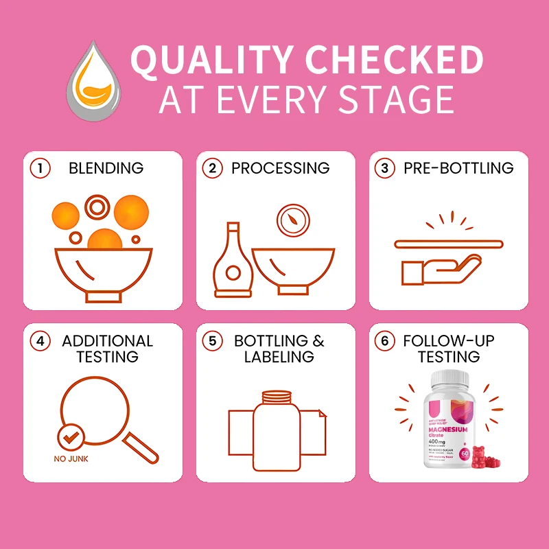 Stress relie Strong Bones Muscle Supplement calcium Potassium magnesium zinc glycinate gummies for good sleep