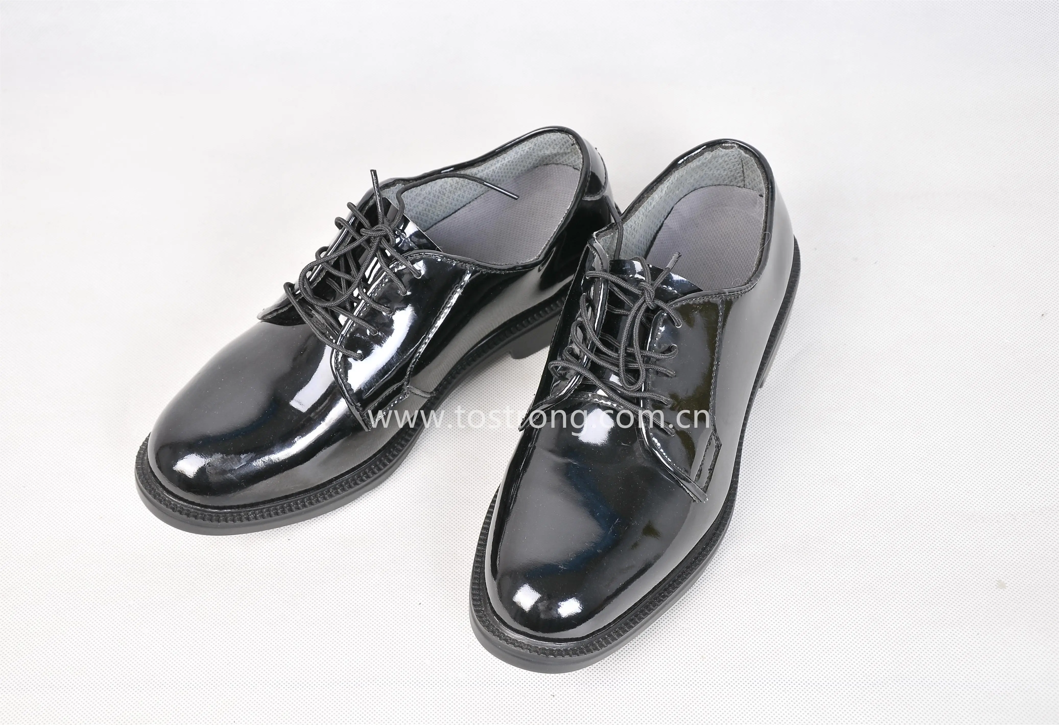 Genuine Leather Shoes PU Dress Shoes for Men Wholesale High Quality Black Customized Logo Patent Leather Tactical Shoes Support
