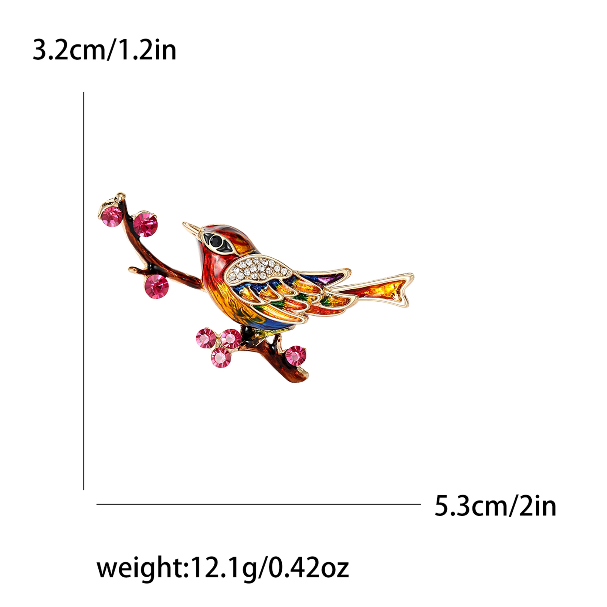 Beaut&Berry Luxurious and High-end Bird Brooches for Women Antique Animal Pin Office Party Casual Accessory Gift