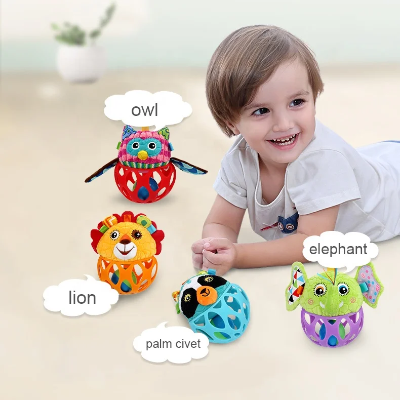 Jollybaby Hand Rattle Hand Shake Toy Lovely Teether Baby Plush Rattles Toy