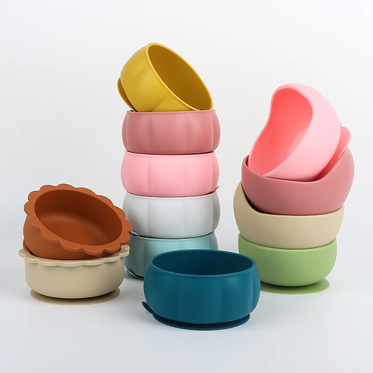 2024 Child Kids Tableware Snack Sippy Drinking Cup Placemat Bib Feeding Set Suction Silicone Baby Bowl Plate With Spoon Fork