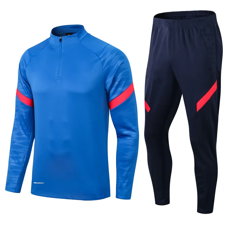 Wholesale Club custom sublimation football long sleeve shirts team training uniform football knitted soccer sets for Men