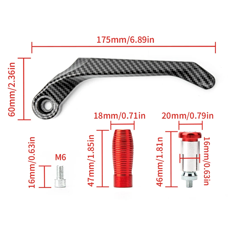 1 Pair Universal Motorcycle Protector Parts Hand Guard Carbon Fiber 22mm Brake Clutch Lever Handguard