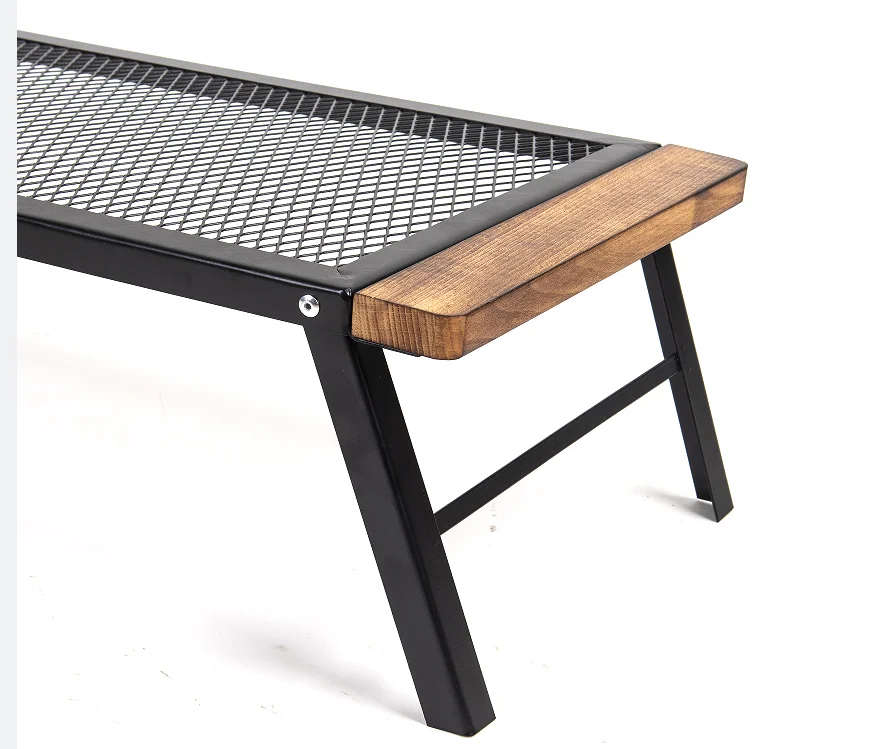 Hot Sale Outdoor Furniture Rack Stainless Steel Rack For Outdoor Camping Foldable modern wooden edge metal shelf