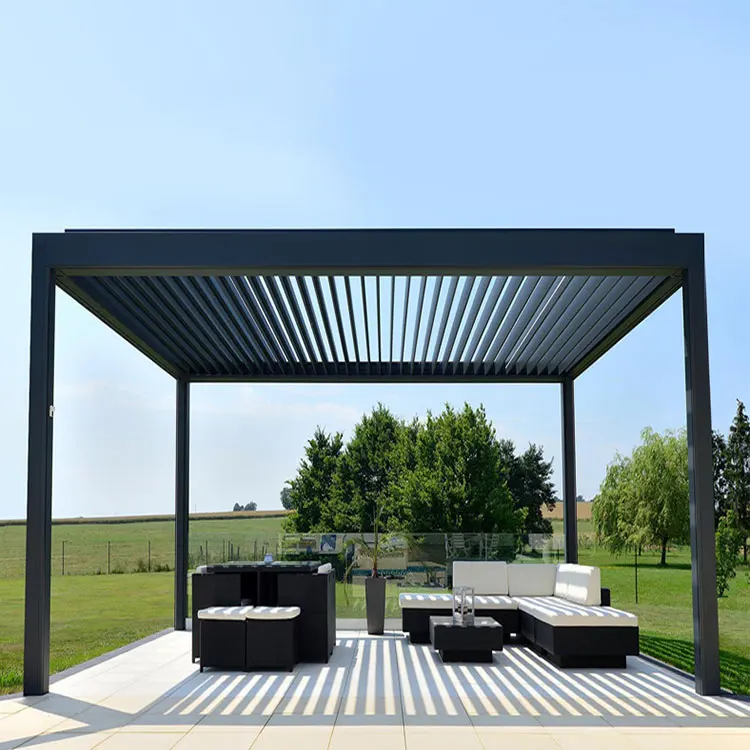 Flipping louver gazebo porch frame pavilion aluminum alloy gazebo sun bath room