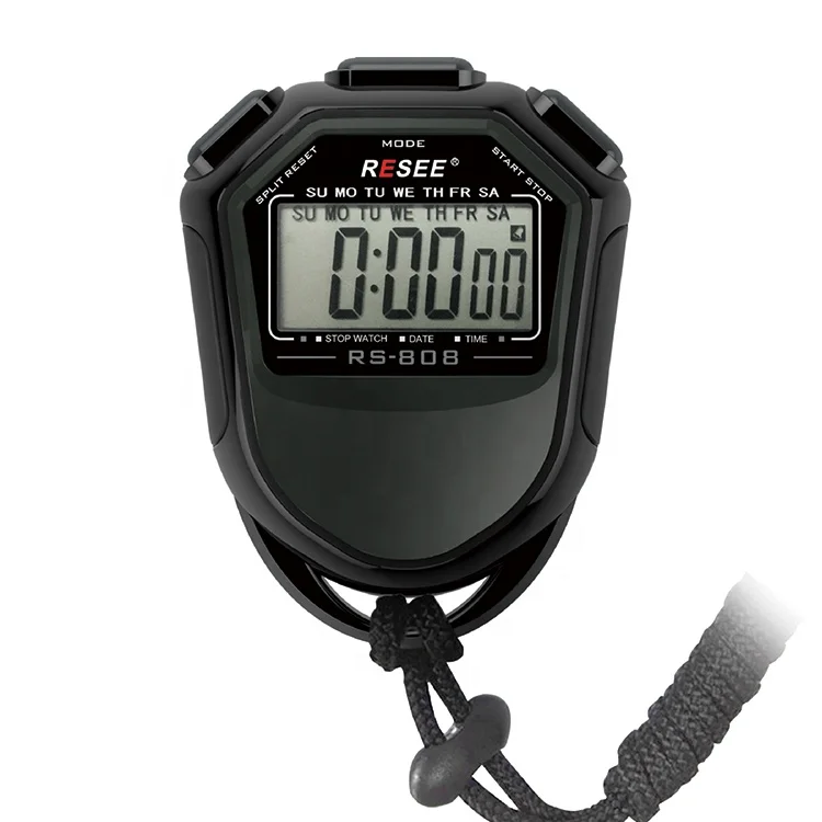 Resee professional sports 2 lap digital stopwatch loop countdown timer lcd display digital stopwatch with timing alarm