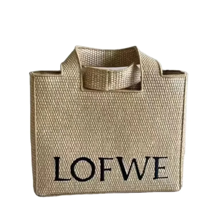 Wholesale Hand-woven Large Ladies Shoulder Bag Handbag Summer Straw Beach Bag Travel Market Tote For Women