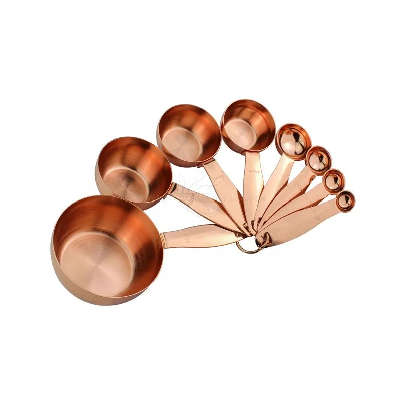 Baking Tools Measuring Cup Spoon Set Kitchen Silicone Handle Measure Dry Liquid 304 Stainless Steel Measuring Cups Spoons