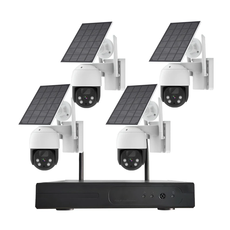 1296P 3MP Wireless WiFi Solar Surveillance Cctv System solar Outdoor Solar Security Camera Set Nvr Kit