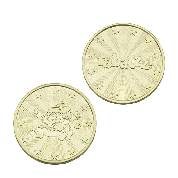 Generic 1.9Mm Stainless Steel Metal Game Tokens Custom Joker Shape Engraving Golden Coin