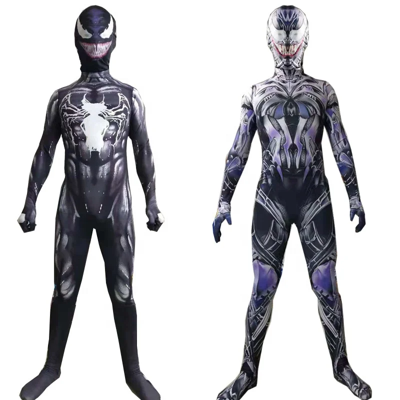 Праздничный Детский костюм для косплея на Хэллоуин вечеринку Веном паук Детский комбинезон костюмы