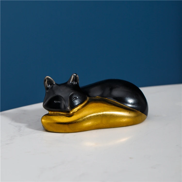 Modern stylish custom logo fox design hotel office ceramic tabletop decorations luxury home decor