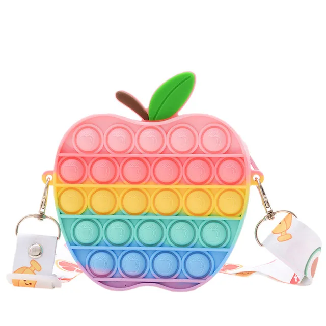 Colorful Great Pop Purse Stress Relief Fidget Toy Bag for Girls Kids Push Pop Bag
