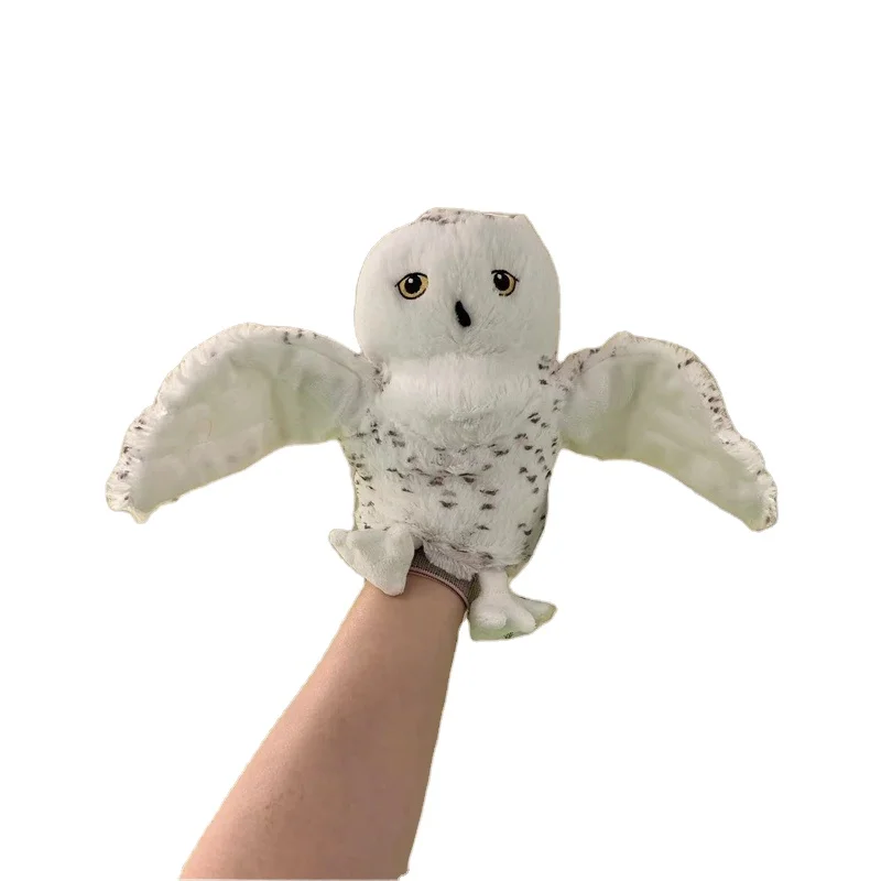 Owl hand puppet custom lifelike animal stuffed toys deep pile eagle plush hand puppet plushie
