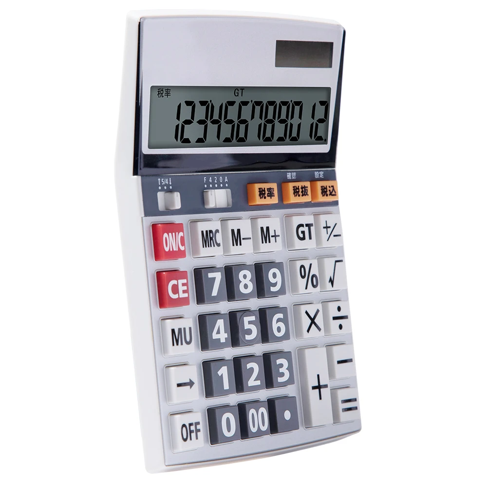 
Best Selling Big LCD Screen12 Digits Dual Power Calculator OEM For General Tax Use 