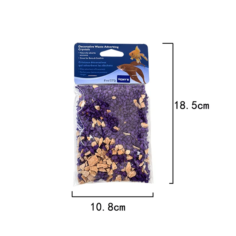Deodorizing and disinfecting fish tank bottom sand, removing urine smell, eliminating fishy odor, and improving water quality.