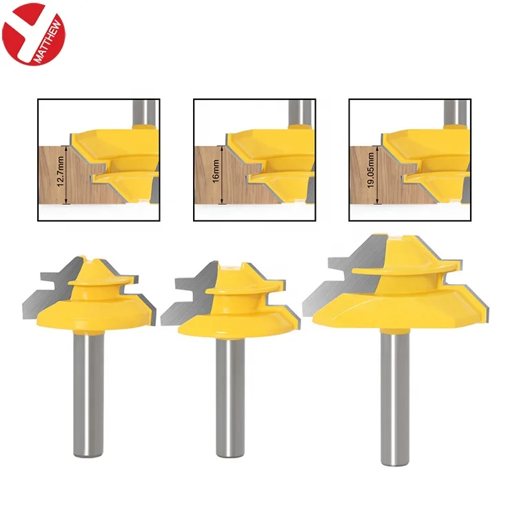 45 Degree Lock Miter carbide Tipped router bits for wood woodworking