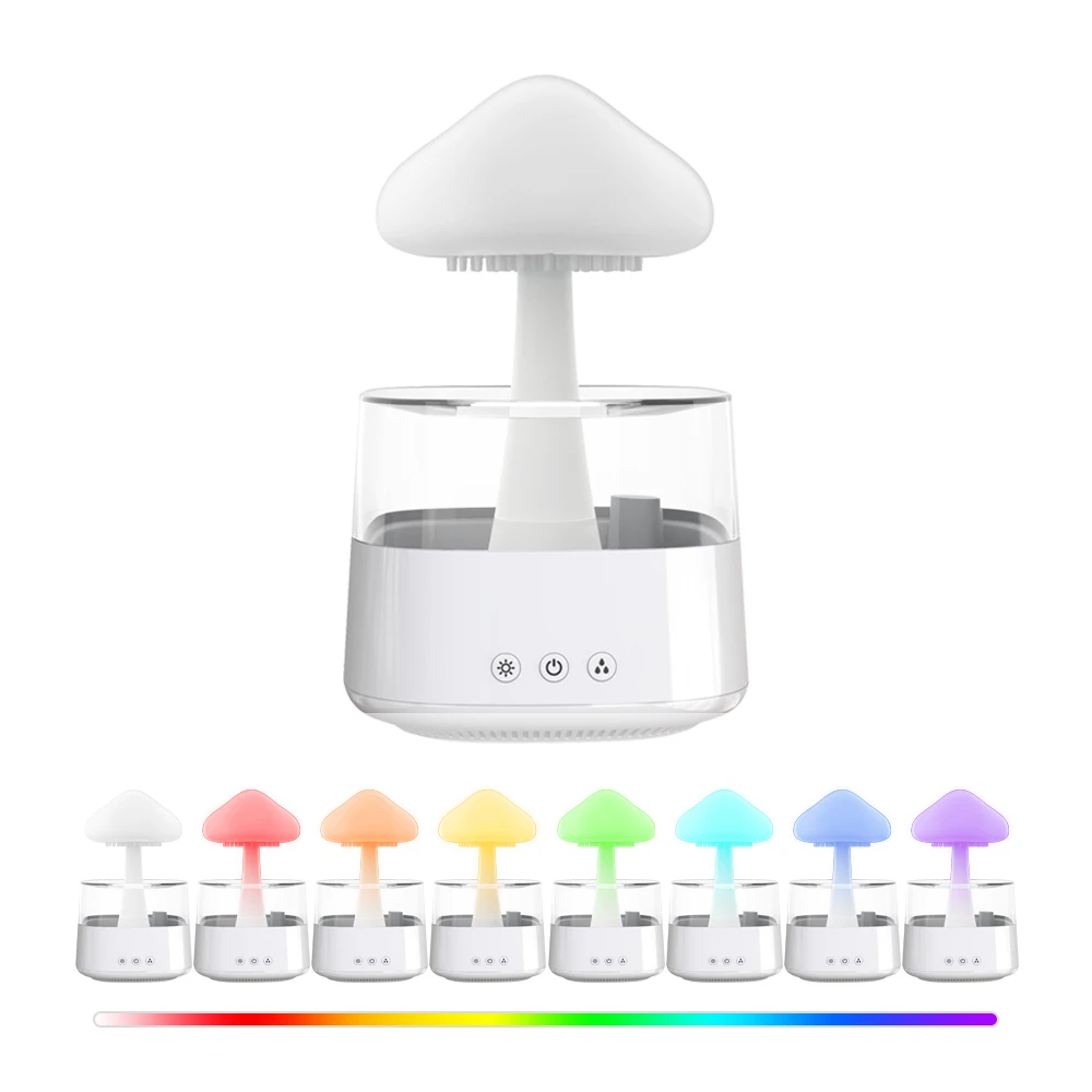 New Trend Cloud Essential Oil Aroma Diffuser 7 Changing Color 10H Auto Off Water Drop Sound Raining Cloud Humidifier for Home