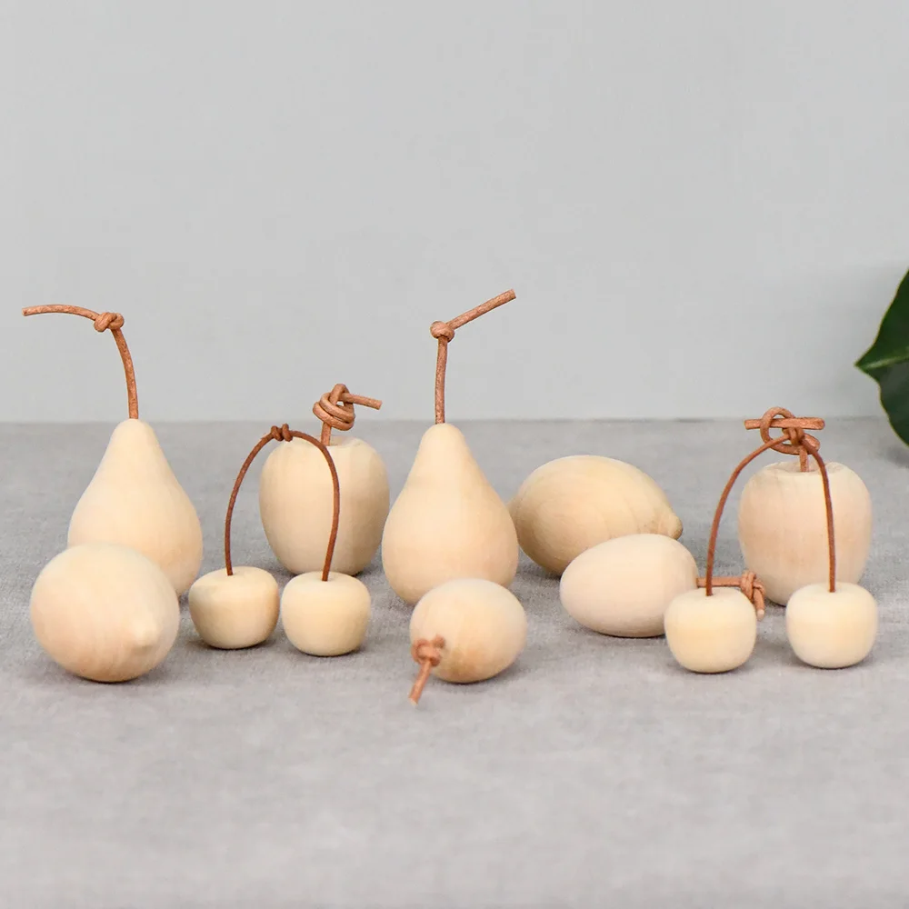 Hot Sale Unpainted Wood Fruit Design Toys Children DIY Hand-Painting Wooden Toys For Imagination Training