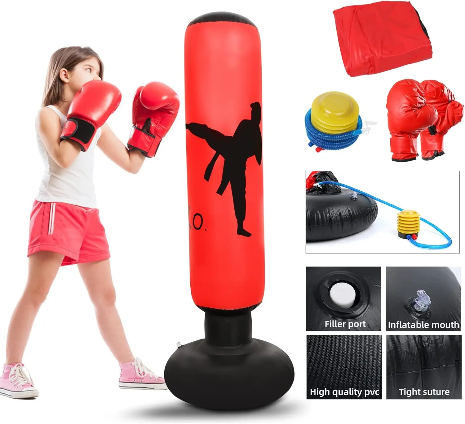 160cm inflatable punching bag boy training punching bag indoor game toys boxing Inflatable Boxing Bop Bag