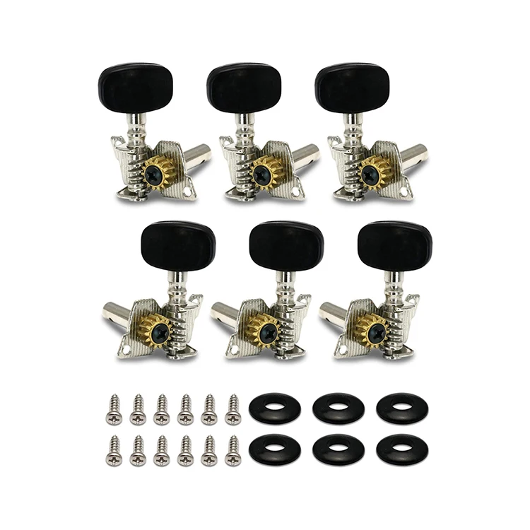 3L+3R Guitar Machine Heads Tuning Pegs Tuners for Classical Guitar Individual Single Hole Chrome