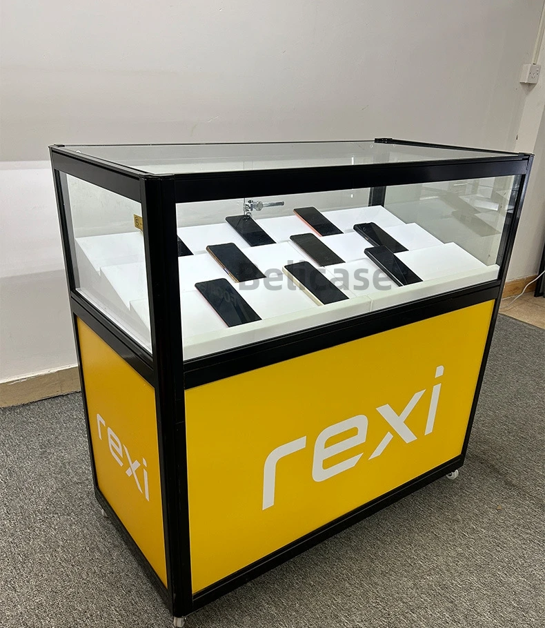 Mobile Phone Store Furniture Glass Display Counter With Led Lights Shop Counter Table Design to Display Mobile Phone