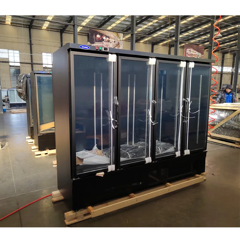 Factory direct sale upright glass door display fridge supermarket freezer