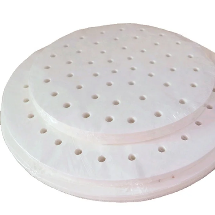disposable oil proof waterproof pre cut  round parchment paper air fryer baking paper liner with perforated