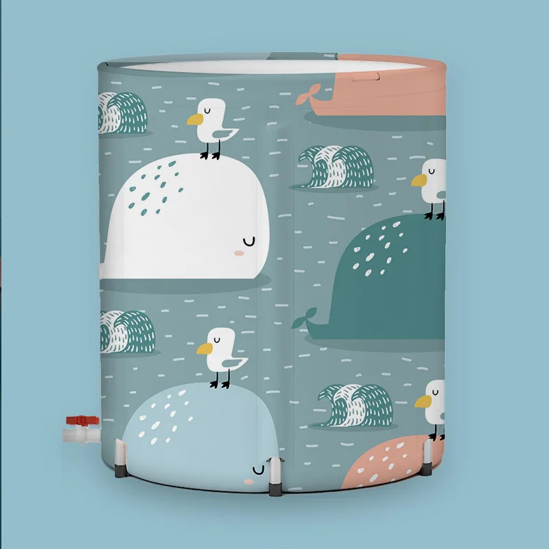 Indoor 1 year old swim pool Outdoor travel portable child inflated bathtub inflatable baby foldable whale blue bath tub