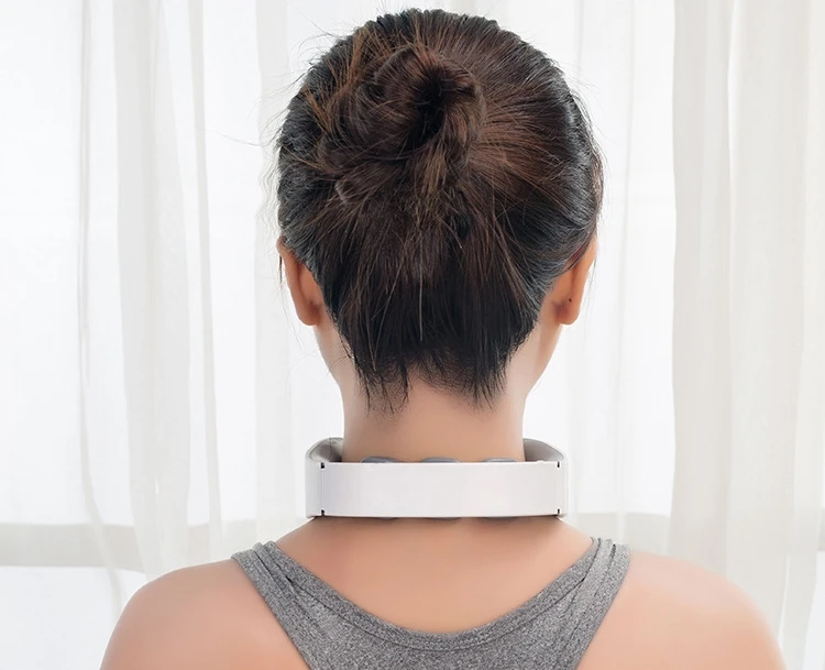 Электронный мини-массажер для шеи, шейный стимулятор ems, Электрический массажер для шеи, импульсный шейный портативный массажер для шеи