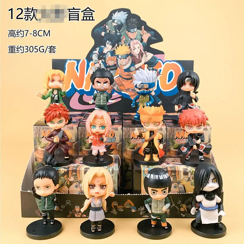 11styles Hokage Mini Akatsuki Uchiha Sasuke Kakashi Uzumaki Cartoon Anime Figure Surprise Blind Box Toy Animation Manga Figurine
